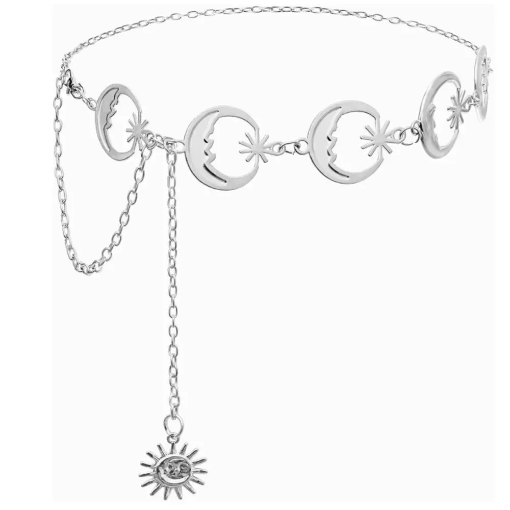 Moon Silver Metal Belt